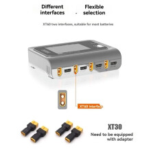ToolkitRC Q4AC 4x50w 4-Poorts XT60 met XT30-Adapters AC Charger IPS Helder Groothoekscherm voor Lipo-Batterij US-Stekker