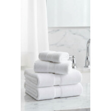 Lot de 6 serviettes blanches pour les mains, 100 % coton filé à l'anneau, 600 g/m²