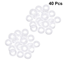 20 paia/40 pezzi di impugnature in silicone per occhiali, rotonde, comode e antiscivolo, per bambini e adulti (bianco semitrasparente)