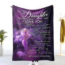 Plaid en flanelle violette sirène pour fille – Doux, confortable, citations inspirantes, couvre-lit en polaire chaude, cadeau d'anniversaire,