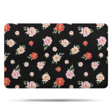 Pioneer Flower Floral badeværelsestæppe, skridsikker mikrofibermåtte med gummibagside, blød 20"x32", kompatibel med badeværelsesgulv, badekar og