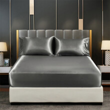 Lenzuola in raso di seta, letto con angoli profondi, letto singolo, matrimoniale, queen size, king size, coprimaterasso in cotone morbido
