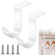2 Pcs Closet Rod Brackets Heavy Duty Metal Wall Mount Rod Brackets with Screws Closet Pole Support for Living Room Bedroom Shelf Office(1.5 Inch)