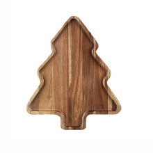 Bandeja de madera con forma de árbol de Navidad, 28x20 cm.