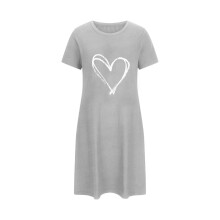 Valentin-napi női szívmintás, masnimintás hálóing, tejselyem hálóruha – plus size3XL-5XL, kényelmes pizsama ruha ajándék