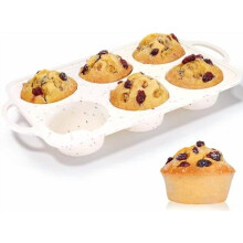 Moule à muffins géants en silicone, 6 cavités, avec cadre en métal