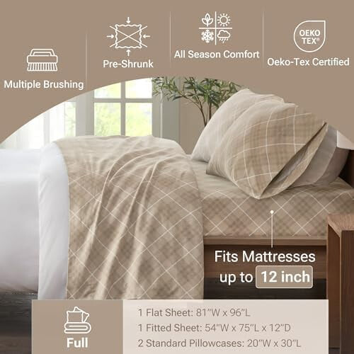 Σεντόνι True North από Cozy Flannel Warm 100% βαμβακερό - Σετ κλινοσκεπασμάτων με σχέδια ζώων 1