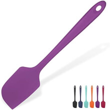 Spatola in silicone resistente al calore, 315 C, 29,7 cm, strumento flessibile per mescolare/rimestare/raschiare per pentole antiaderenti (viola)