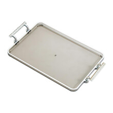 Bandeja de servir con asas, bandeja de tocador rectangular, bandeja para guardar joyas, tazas de té y vasos de agua para hotel, oficina o ducha,