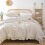 Beige ruffle comforter set soft fluffy 3 pcs 1