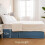 Φούστα κρεβατιού με πτυχώσεις και ύφανση waffle, με ραφές και βολάν, εύκολη εφαρμογή 8