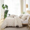 Beige ruffle comforter set soft fluffy 3 pcs 6