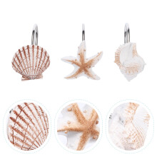 Creative ocean style conch shell home curtain shower curtain hook 12pcs single hook white