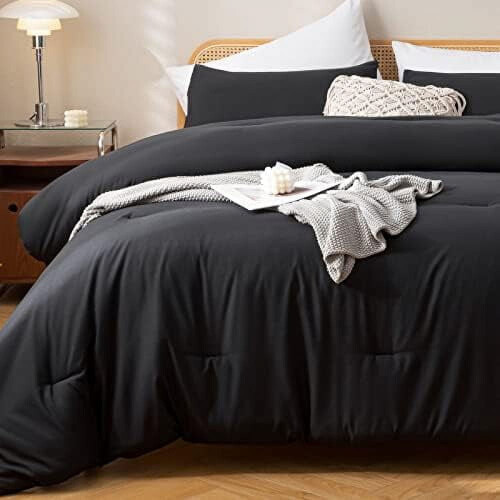 Black Boho Comforter Set Queen 3-Piece 2