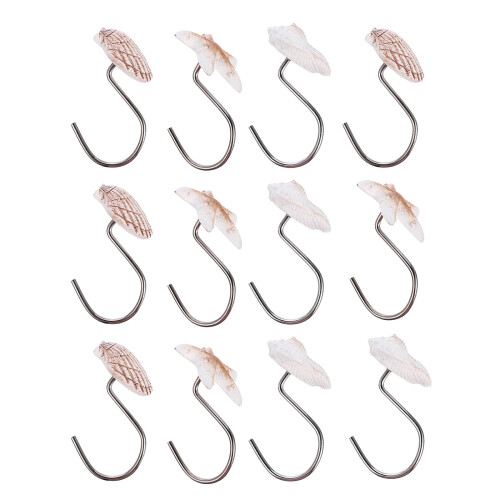Creative ocean style conch shell home curtain shower curtain hook 12pcs single hook white 1
