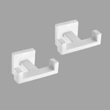 Gancho doble para toallas de acero inoxidable – Negro, paquete de 2
