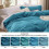 Parure de lit 3 pièces bleu sarcelle pour lit Queen avec fermeture éclair 5