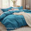 Parure de lit 3 pièces bleu sarcelle pour lit Queen avec fermeture éclair 2