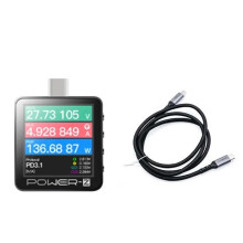 KM003C Przenośny Tester Szybkiego Ładowania USB-C PD3.1 QC5.0, Cyfrowy Woltomierz i Amperomierz, Tester Powerbanku z Kablem 240 w