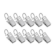 BESTYASH 30Pcs Curtain Clips Silver Metal Hooks Heavy Duty for Outdoor Lamps and Photos