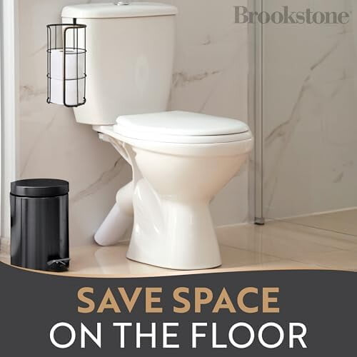 Over The Toilet Paper Holder Reserve, Μεταλλική Θήκη για Χαρτί Υγείας Μπάνιου που Χωράει Ρολά 1