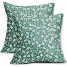 Kissenbezüge mit Blumenmuster, Leinen, 45 x 45 cm, 2er-Set
