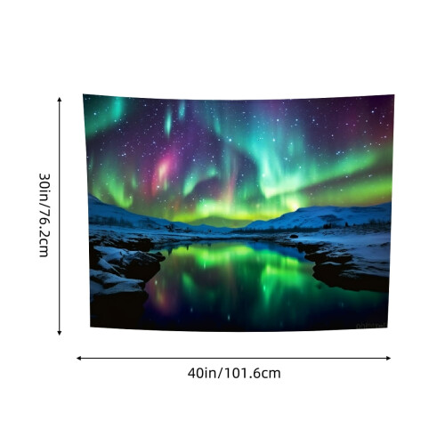 Wandteppich „Aurora Borealis“ (102 x 76 cm) aus Polyester 2