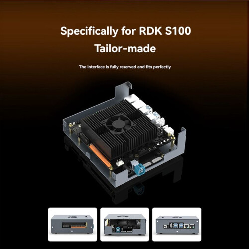 Aluminum Alloy Shell for D-Robotics RDK S100 Passive Cooling with Camera Bracket for RDK S100 Development Board 2