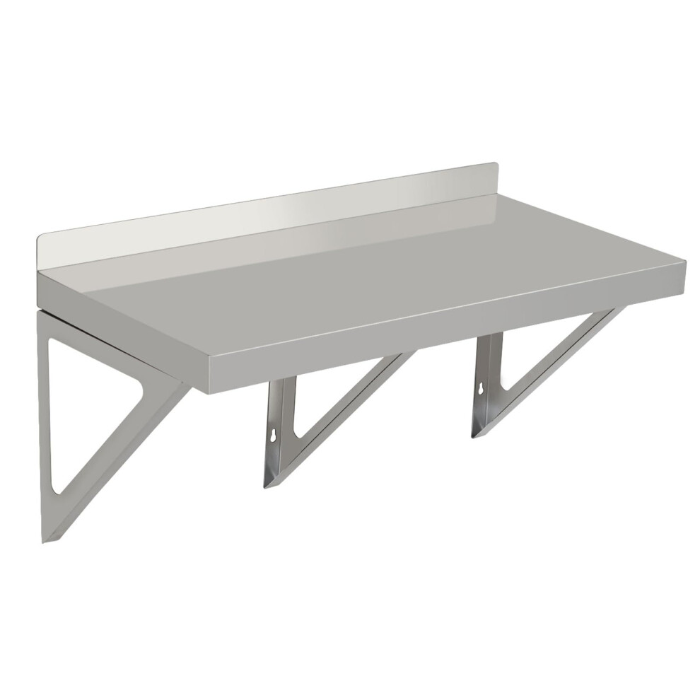 Tropow Commercial Stainless Steel Wall-Mounted Shelves W/ Backsplash & Brackets, 400 Lb Capacity 9180479250135