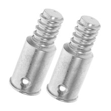 2Pcs Metal Threaded Handle Tips Replacements for Wood or Metal Broom Pole Stick Mop Brush Silver