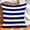 Marinblått randigt örngott 30x50cm bomull-polyester 2