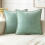 Conjunto de 2 capas de almofada de chenille 45x45cm (18x18 polegadas) cinza e verde 1