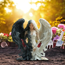 Bohém akril kerti díszek: Tündér és kolibri dizájn