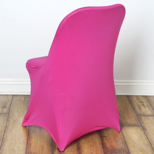 BalsaCircle Fuchsia Spandex Stretchable Folding Solid Chair Covers Slipcovers Wedding decorations 1