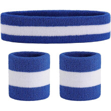 Sweatband Set Sports Headband Wristband Set Sweatbands Terry Cloth Wristband Wrist Sweatband Headbands Moisture Wicking Sweat Absorbing Head Band