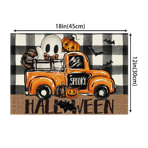 Σουπλά Xubond Plaid Bat Truck για Halloween, σετ 4 τεμαχίων 2