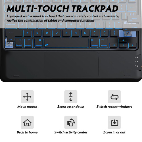 Θήκη πληκτρολογίου touchpad συμβατή με iPad 10ης γενιάς (10.9", 2022), Trackpad πολλαπλής αφής, 2