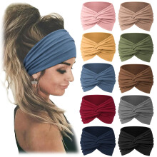 10 stuks dameshoofdbanden, Afrikaanse brede haarbanden, extra brede tulbandhoofdbanden voor dames, grote sport- en workoutbanden, rekbaar, antislip,