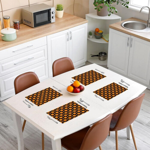 Herfst pompoen tafelmatten 12x18 inch, set van 4 2