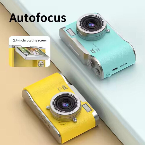 Câmera Digital 4K, Câmera Infantil de 48MP com Foco Automático, Câmera para Vlogs, Tela de 2,4 polegadas, Modelo J6 2