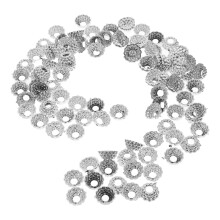 Round Replacement Ornament Hangers Caps 100Pcs Silver Plastic