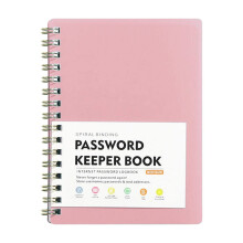Password Log Book with Alphabetical Tabs, Spiral Bound, Secure Pink Cover (1 Pc)