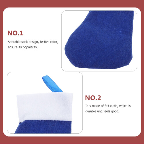 Weihnachtsbesteck-Socken, blauer Stoff, 8er-Pack 2