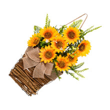Solsikkekrans Gul Kunstig Blomsterdørdekoration