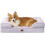 Cama ortopédica para cães com espuma viscoelástica e almofadas laterais, lavável. 1