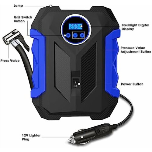 Car Air Compressor Portable Tire Inflator 12V Blue 1