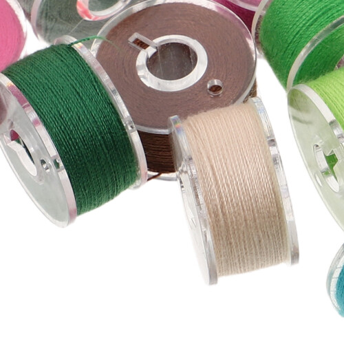 FRCOLOR 25pcs Pre-wound Bobbins & Polyester Threads with Storage Case, Compatible with Sewing Machines 2