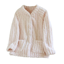 Cárdigan de franela de invierno para mujer, ropa de estar por casa de forro polar acogedora, pijama con botones, bata térmica suave, ropa de casa