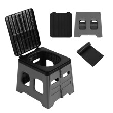 Portable Camping Toilet, Folding Travel Potty, Waterproof Seat for Adults, Road Trips, Hiking