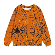 Unisex detská mikina s halloweenskou potlačou, dlhý rukáv, okrúhly výstrih pre chlapcov a dievčatá, veľkosti 1-12